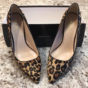 Never worn calf hair leopard pumps